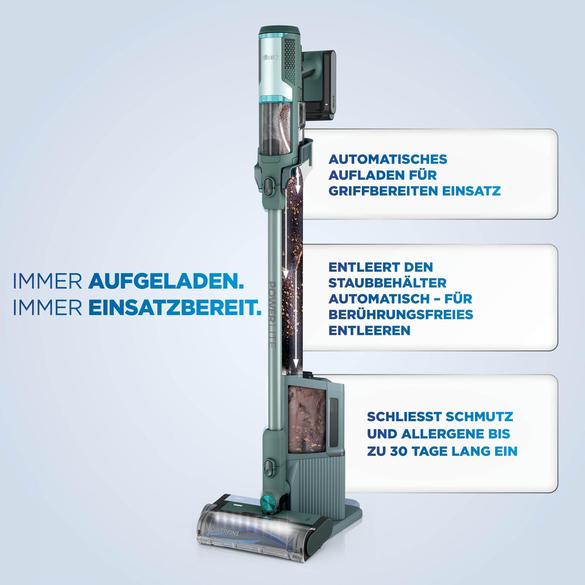 Shark PowerLite Clean & Empty Pet, BU3623EUT, până la 40 de minute autonomie