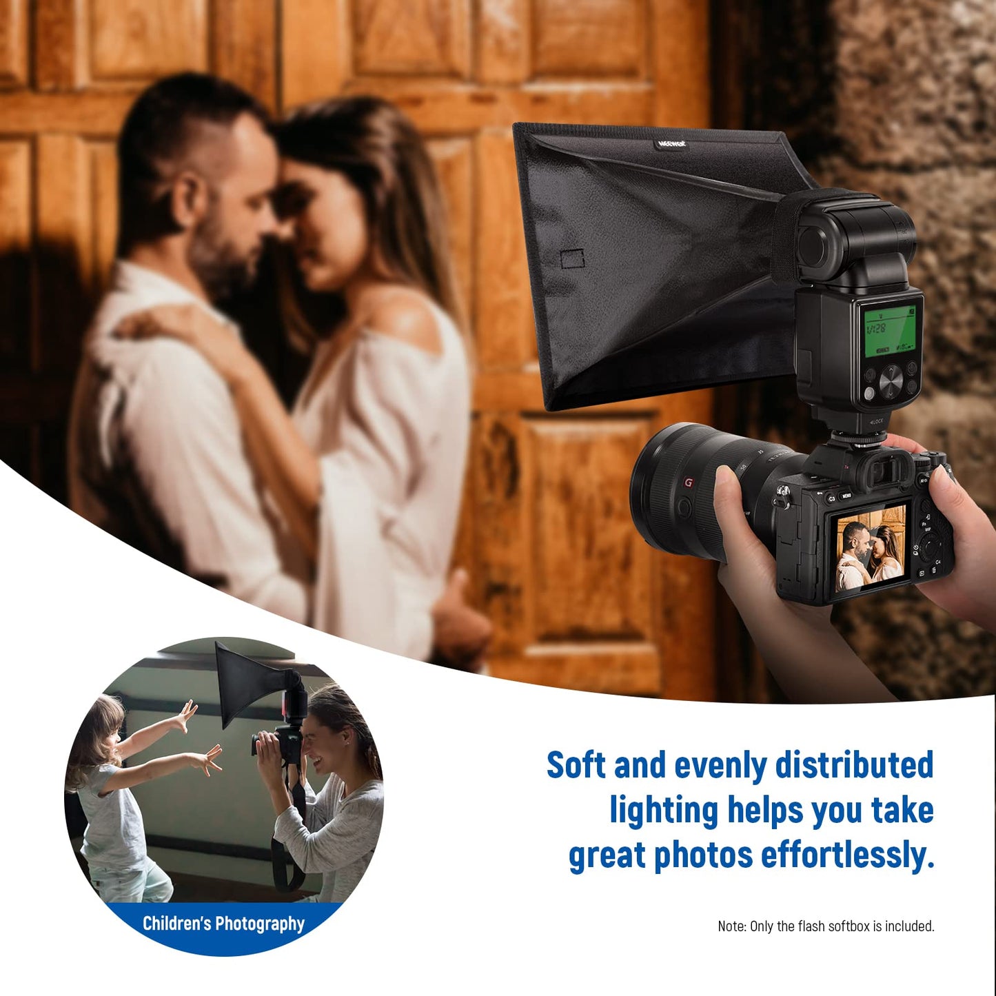 NEEWER Flash Diffuser Light Softbox 11" x 8", Universal Foldable with Storage Bag Compatible with Canon Nikon Sony Godox Yongnuo NEEWER speedlight - NS-1108