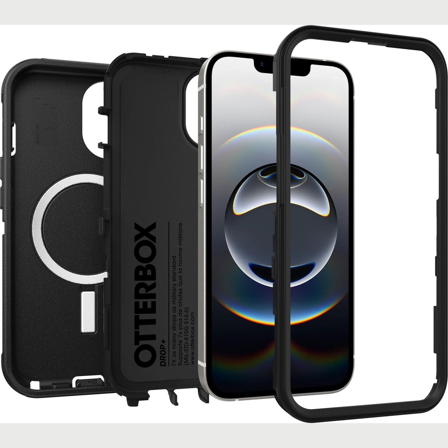 OtterBox Defender Series MagSafe Case for iPhone 17e, 16e, 15, 14, 13, Shockproof, Drop Proof, Extremely Heavy Duty Protective Case, 7X Military Grade Tested, Black - 77-97534