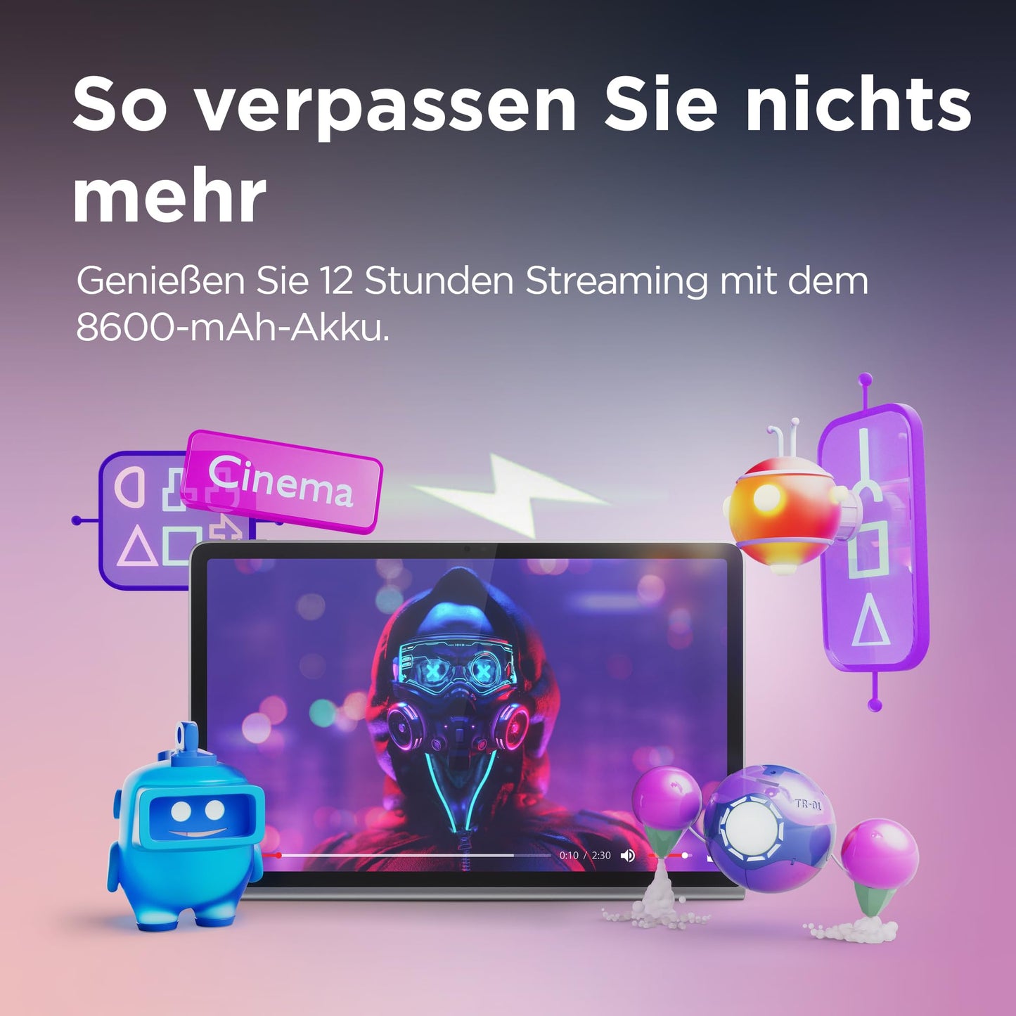 Lenovo Tab Plus Tablet | 11.5'' 2K Touch Display | JBL sound system with 8 speakers | Mediatek Helio G99 | 8GB RAM | 128GB storage | Android 14 | gray - ZADX0075DE