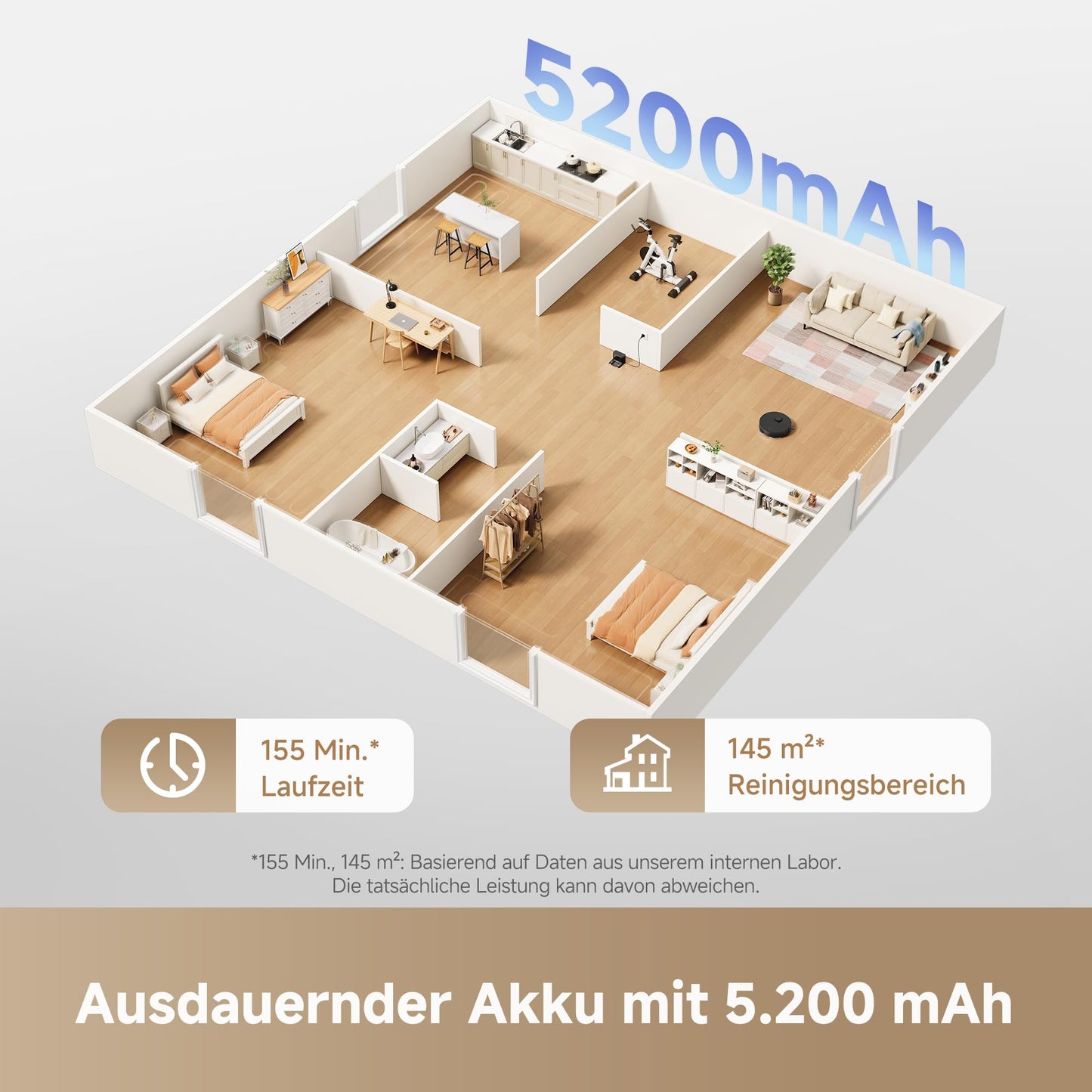 DREAME L10s Pro Gen3, intelligent vacuum and mopping robot, Vormax suction power with 13,000 Pa, DuoScrub mopping system, automatic mop lifting by 7 mm, powerful carpet cleaning, 5,200 mAh battery, black - RLL42SDA