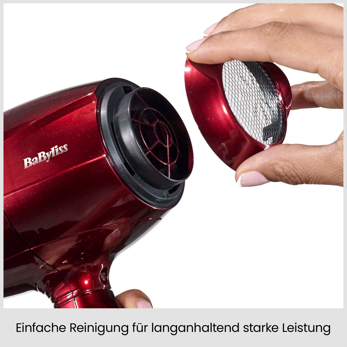 BaByliss Pro Digital Uscător de păr cu difuzor – 2200W Uscător profesional ultra-rapid cu tehnologie ionică, Fabricat în Italia, 3 trepte de căldură și 4 setări de flux de aer cu buton turbo, Roșu, 6001DE
