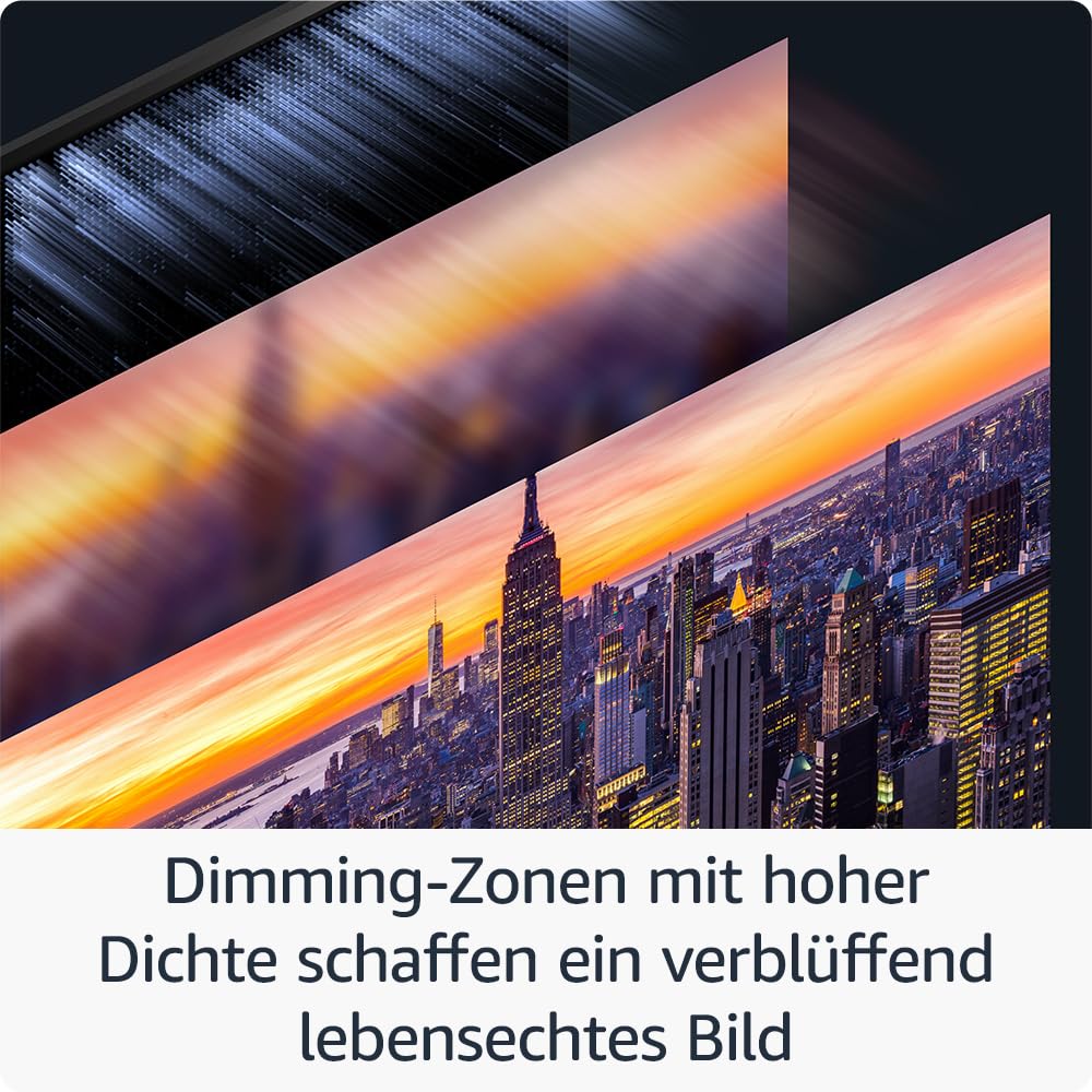 Amazon Ember Mini LED Series, 55" QLED Smart TV, 4K UHD, Dolby Vision IQ, Ambient TV, 144Hz Game Mode, Local Dimming and Voice Control with Alexa - YKF469-B206