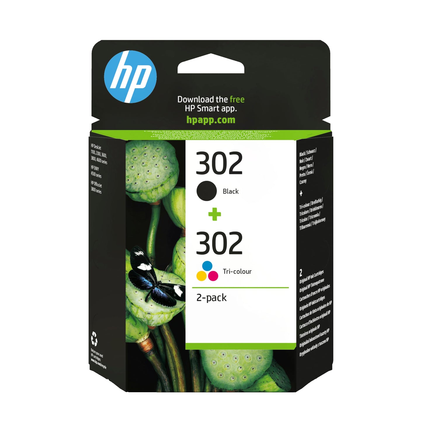 HP 302 Black & Tri-color 2-Pack (X4D37AE)