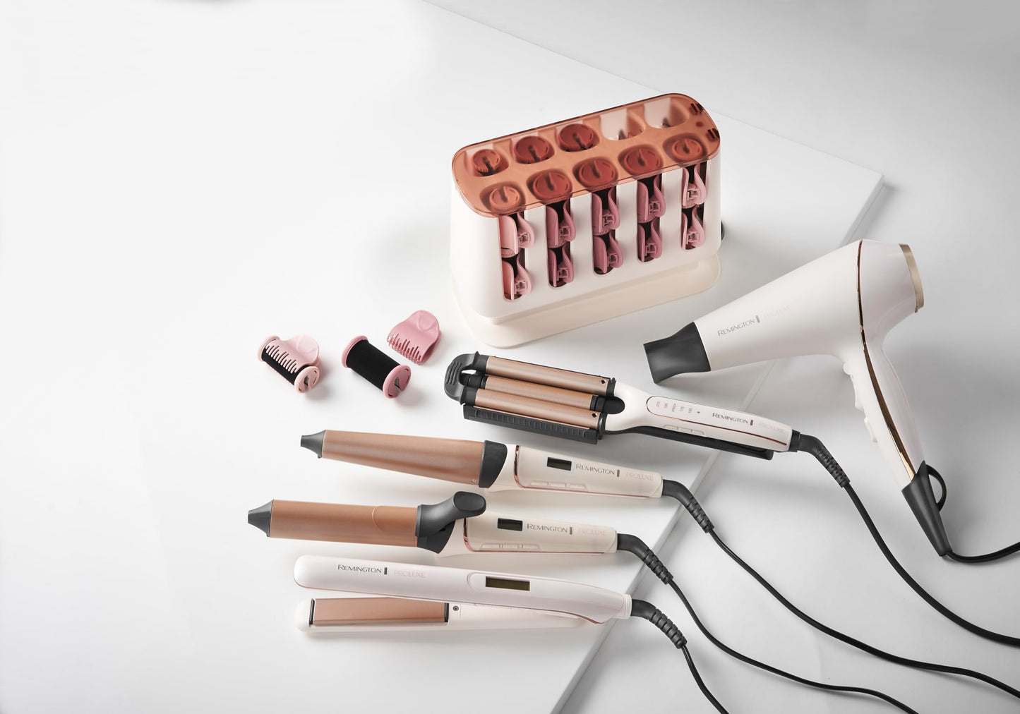 Remington curling iron large curls [32mm] PROluxe Digital (OPTIheat technology, Grip-Tech ceramic coating) -LCD display up to 210°, gentle waves for fine to strong hair, black/brown, CI9132