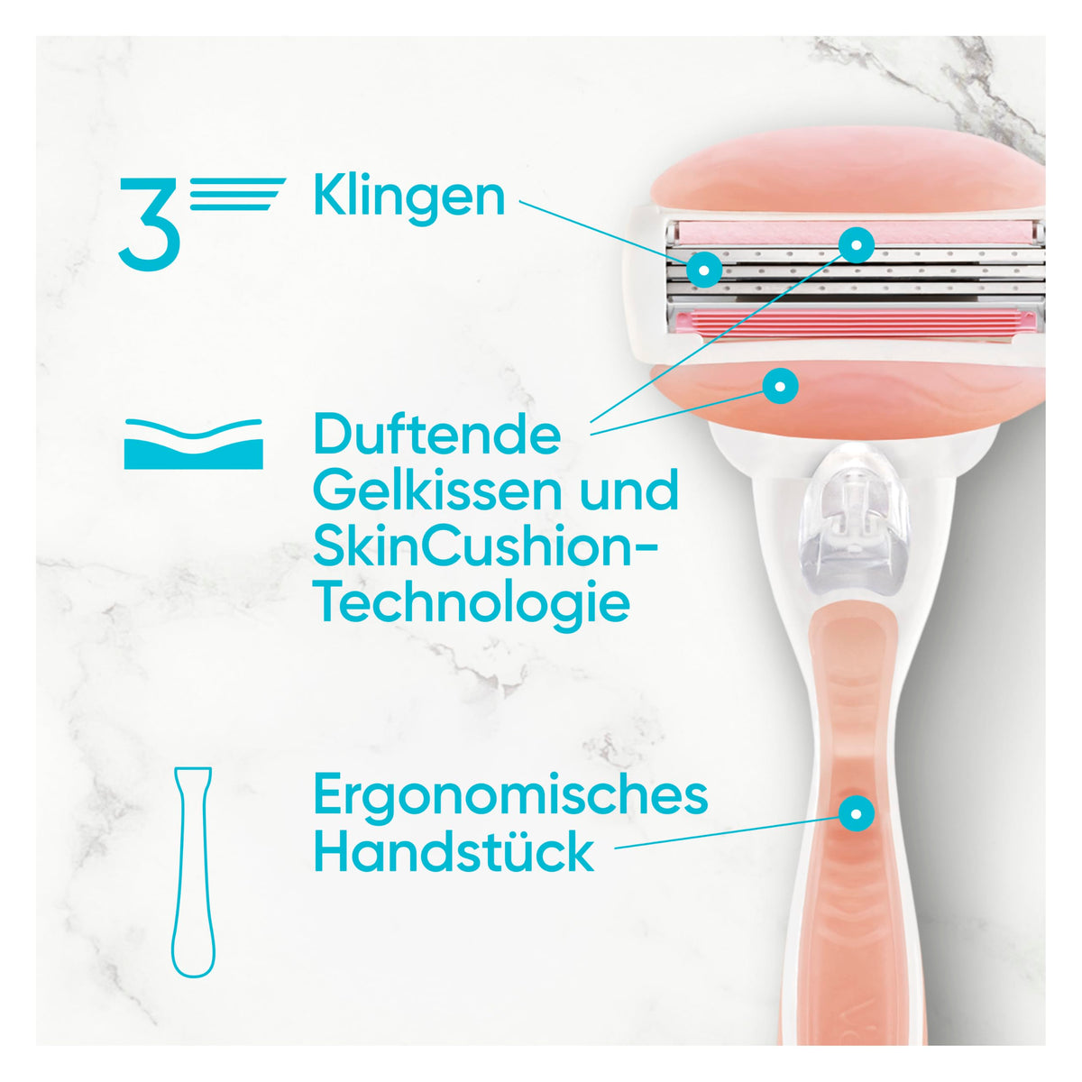 Gillette Venus Comfortglide Spa Breeze, 10 lame de ras original, roz - 8006540854792