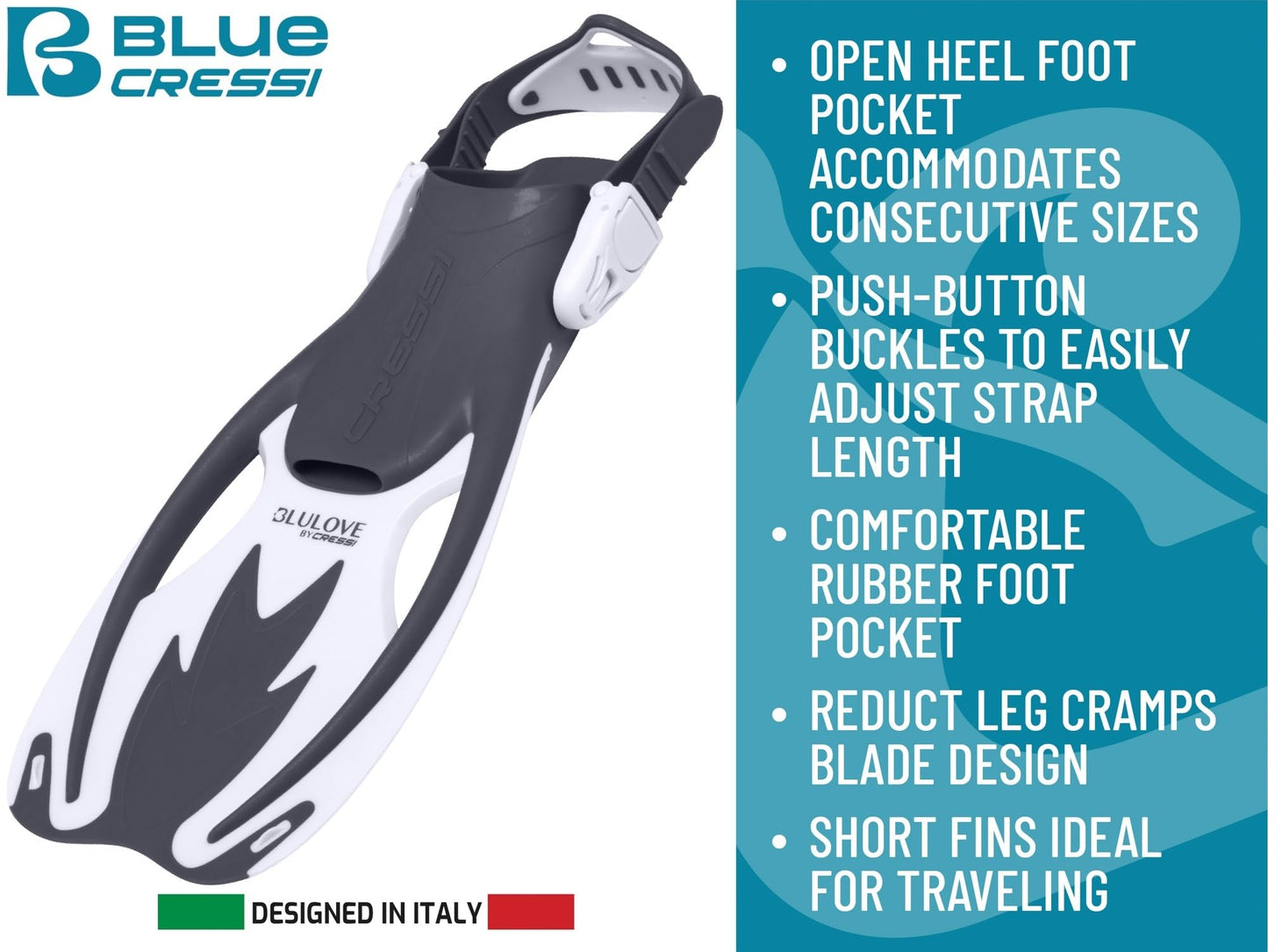 Cressi Rocks FINS - Blue/White [L/XL] - CA262032