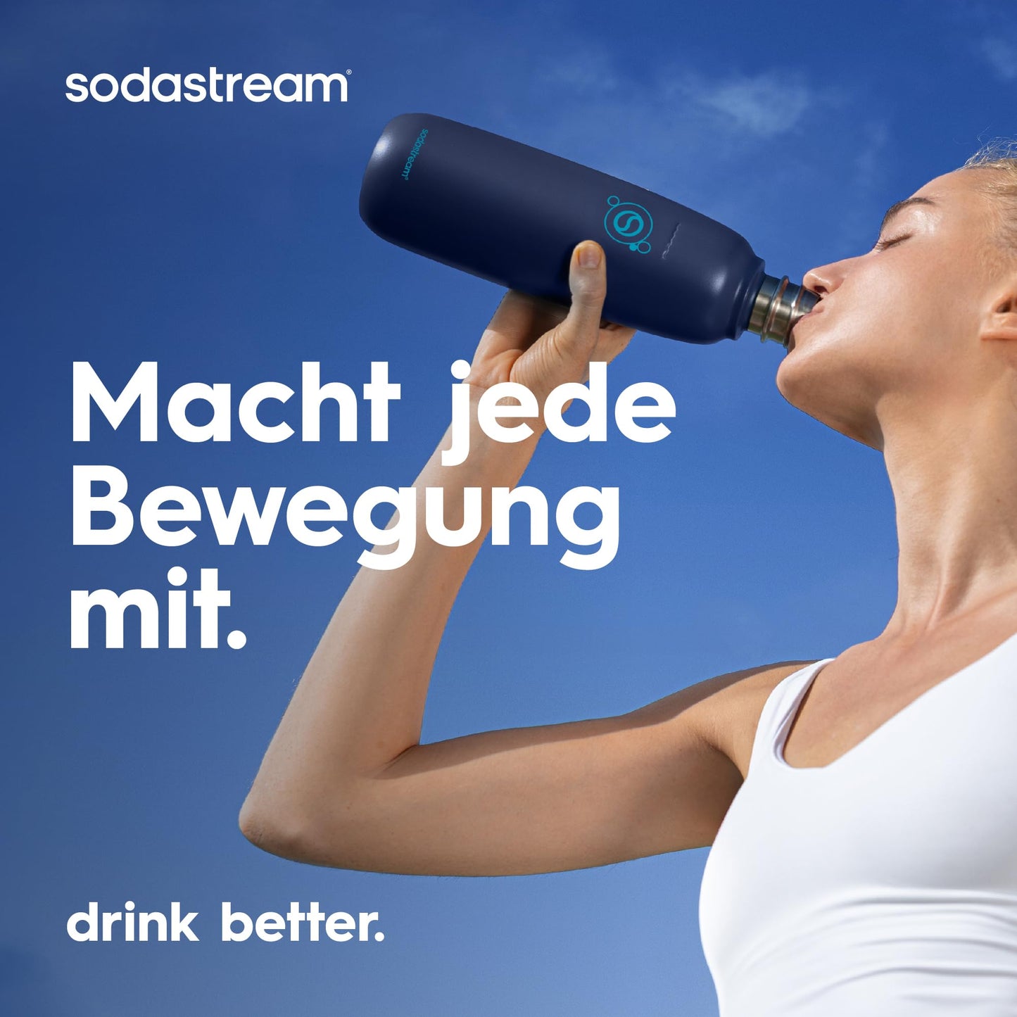 sodastream Fizz & Go stainless steel soda bottle 0.9 l, double-walled insulated thermos bottle, keeps hot & cold, for carbonated drinks, compatible with DUO, TERRA, ART, ENSO & more, Blueberry - 1062414440