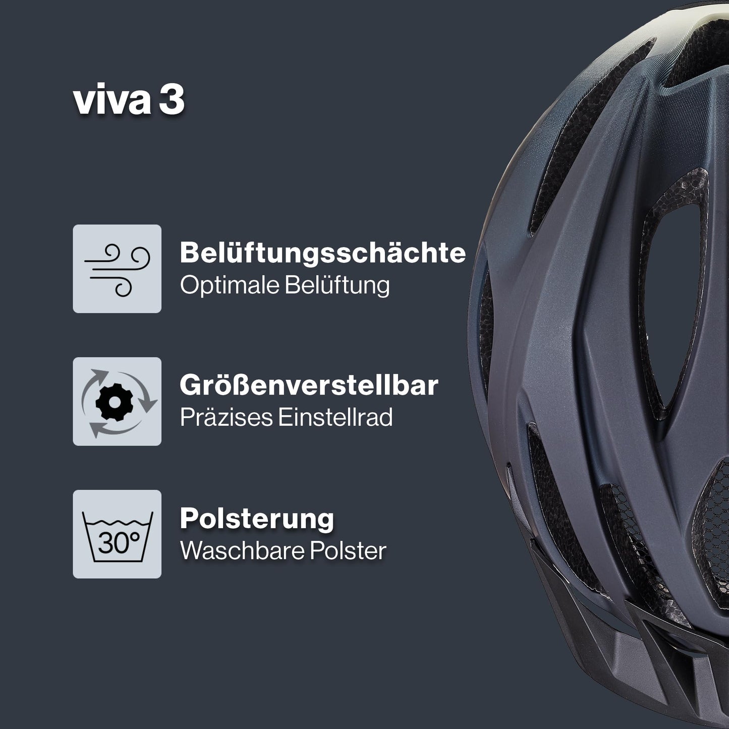 uvex Viva 3 bicycle helmet, deep space sand matt, 52-57 cm - S4109840915