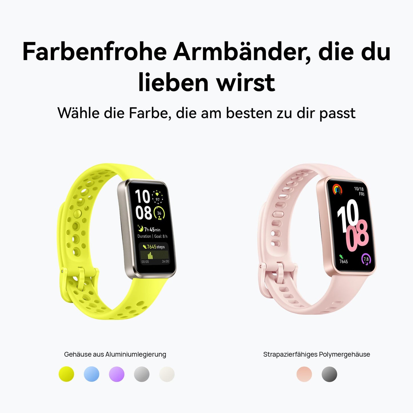 HUAWEI Band 10 Smartwatch, AI-powered fitness tracking with sleep analysis, average heart rate variability (HRV) while sleeping, up to 14 days battery life, for iOS & Android, rose - Nora-B19F
