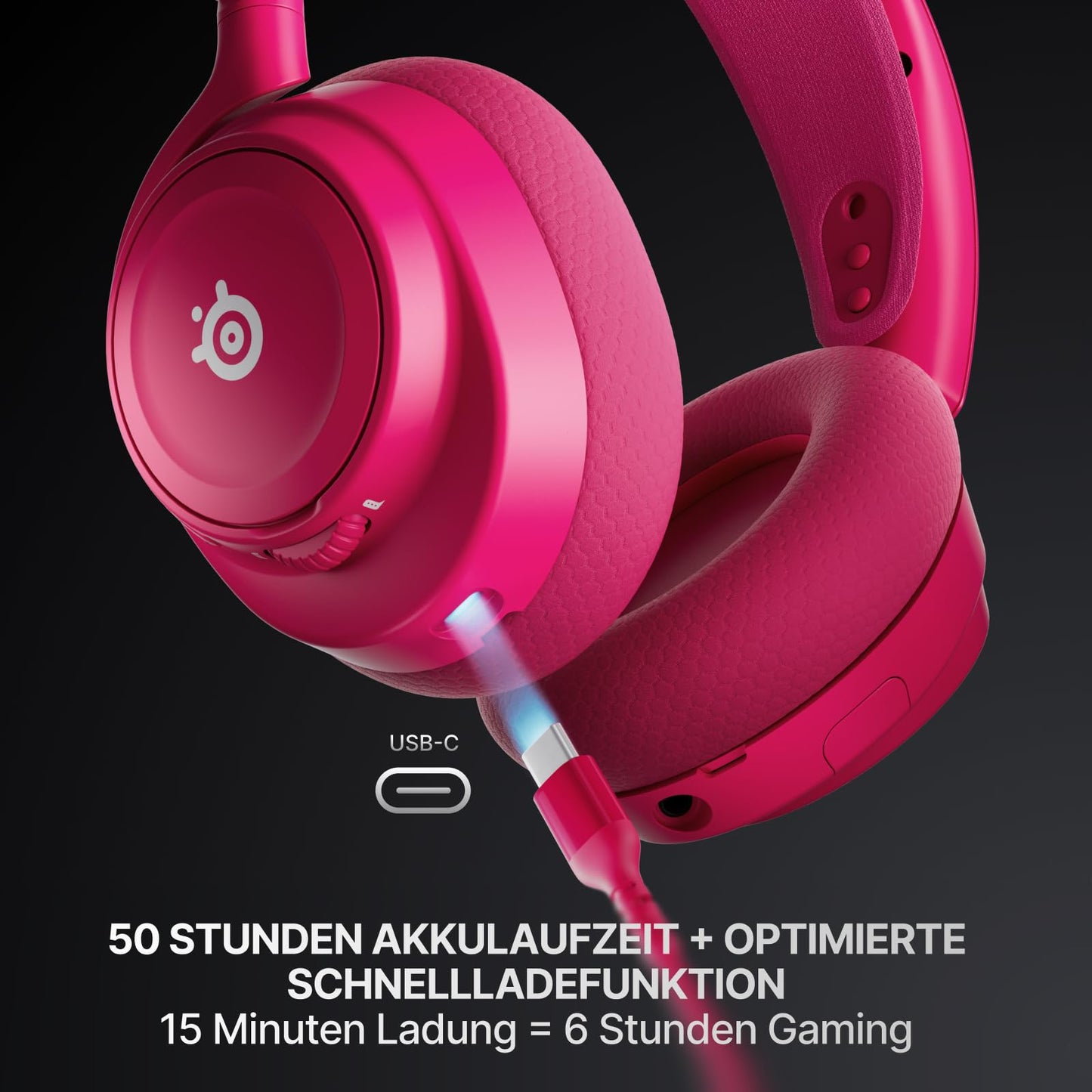 SteelSeries Arctis Nova 7P Wireless Gen 2 - PS5 Headset - Gaming Headset Wireless - App Control - Over 50 Hours Battery & Quick Charge Function - 2.4 GHz + Bluetooth - For PlayStation, PC & More - Magenta - 61746
