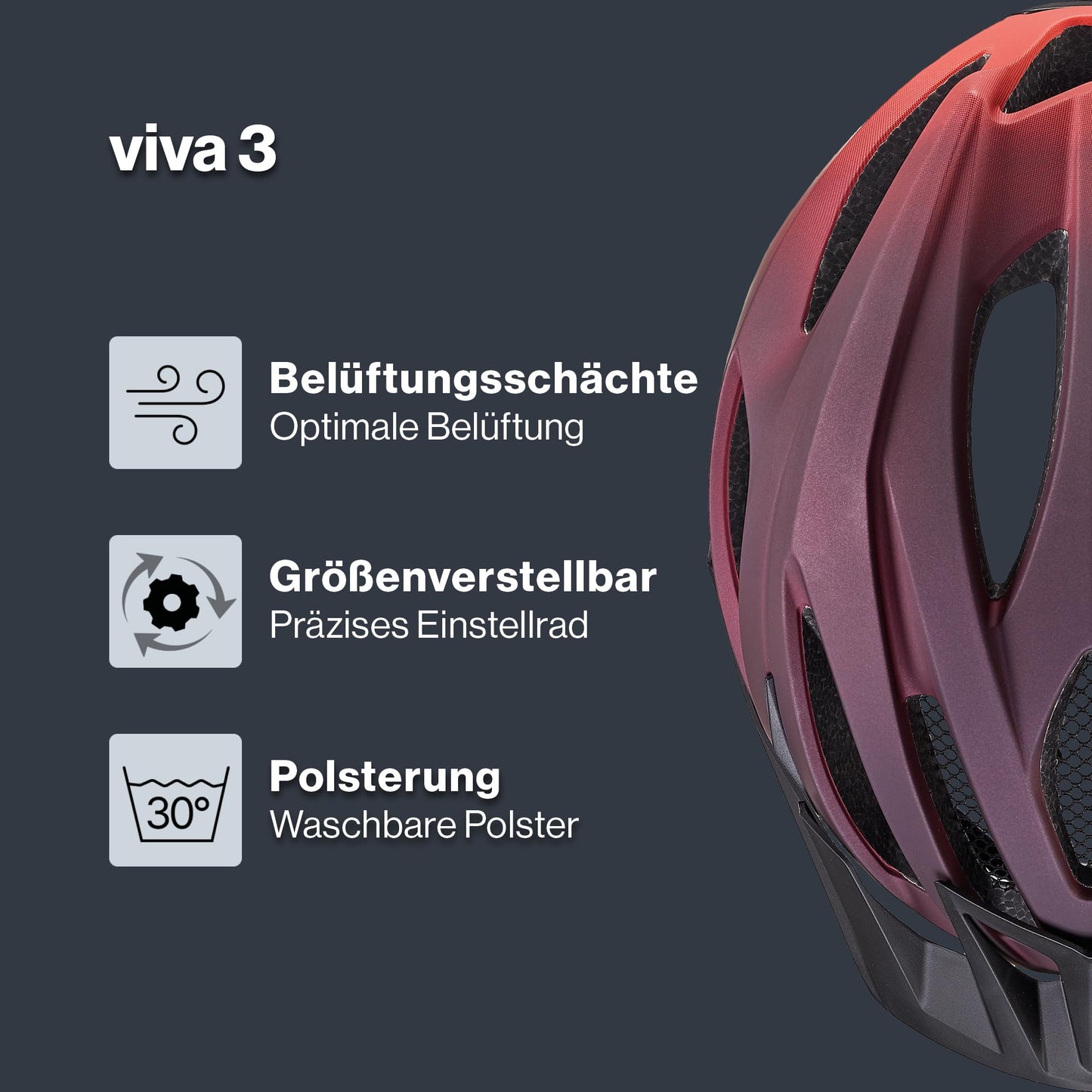 uvex Viva 3 bicycle helmet, Plum - Grapefruit matt, 56-62 cm - S4109841017