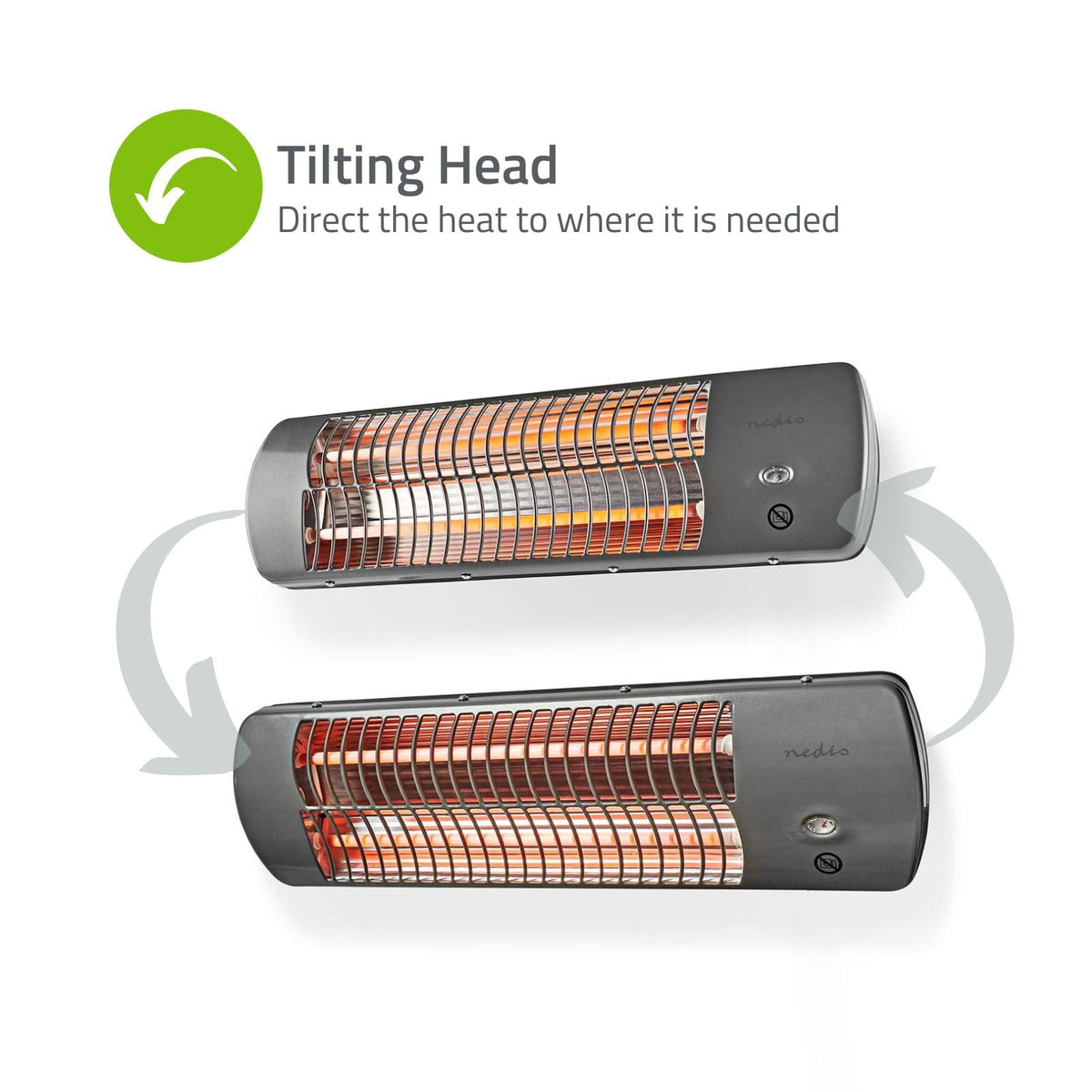 Nedis Încălzire pe perete Electric, Convector de perete, Ventilator de încălzire pe perete - 1200 W - gri - HTBA10GY