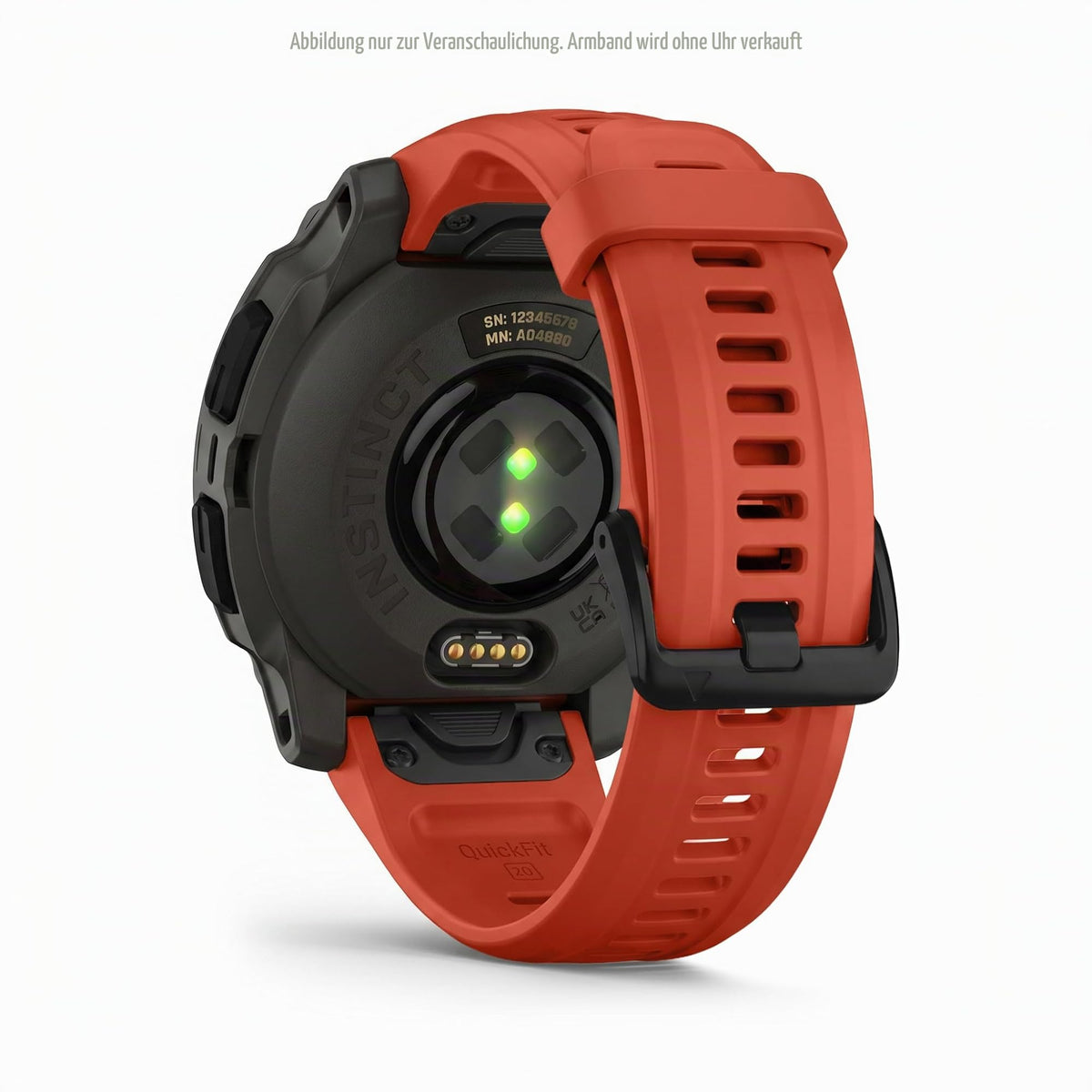 Garmin Quickfit Band 20 mm, Silicone, Flame Red - 010-13102-02