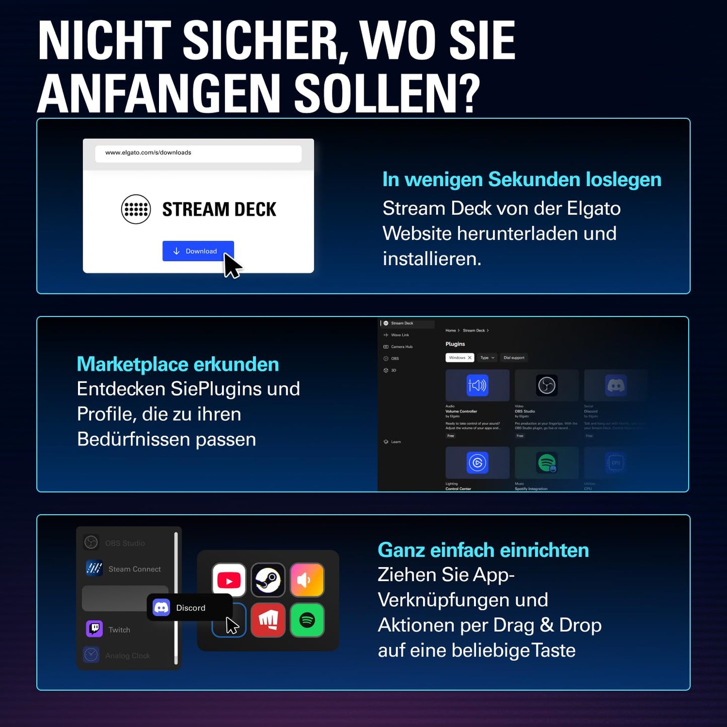 Elgato Stream Deck Scissor Keys, Workflow Controller - 20GBL9901