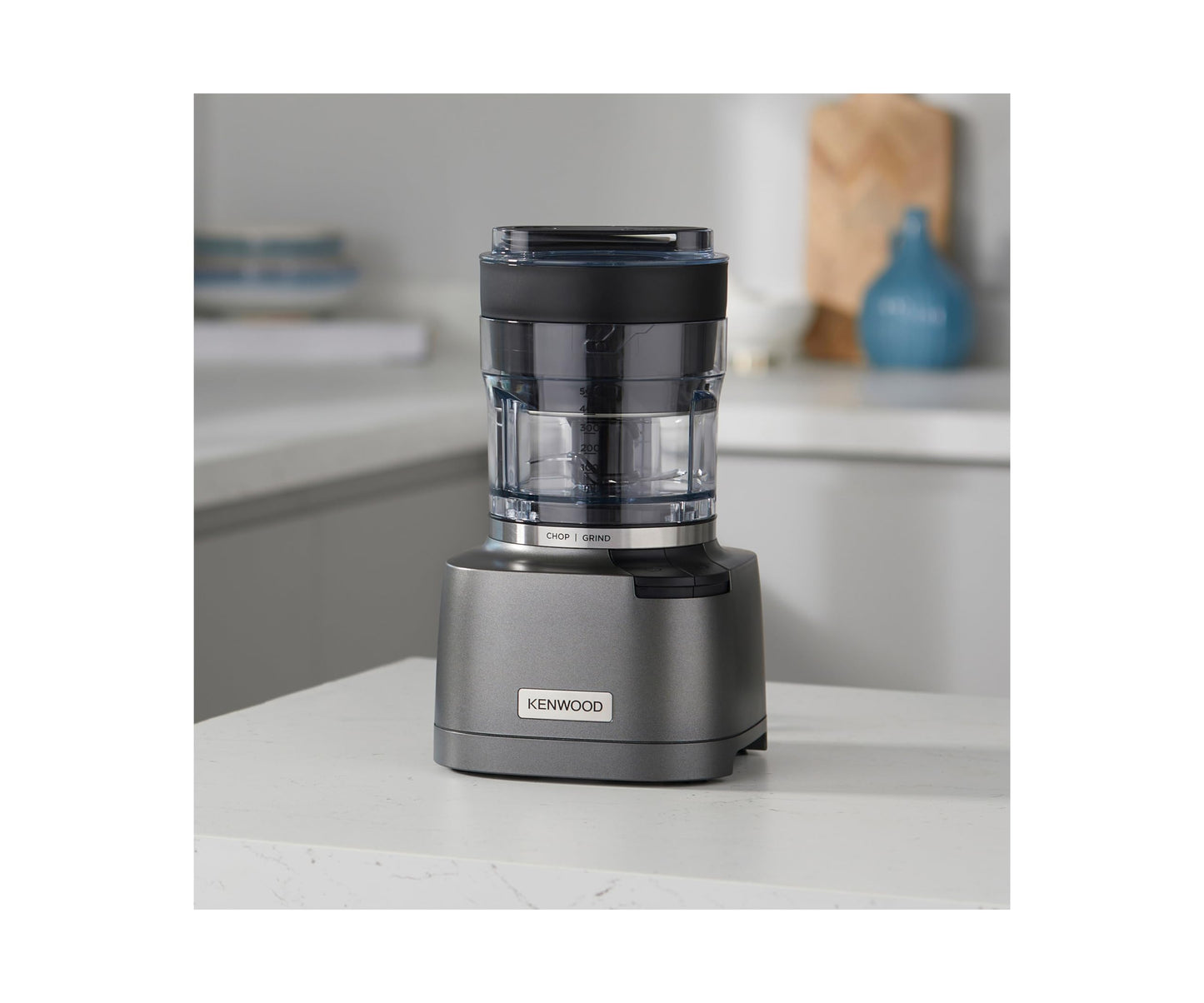 Kenwood Duo Prep 2-in-1 CHP80.000SI Multi Chopper & Grinder, Quadblade Blades, High Speed Grinder, Compact, Pulse Function, Non-Slip, 500ml Container, Dishwasher Safe, 800W, Silver