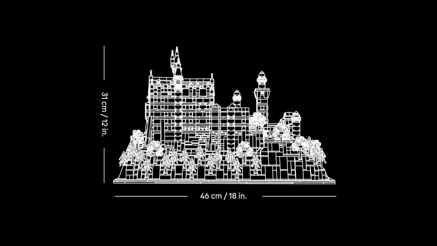 LEGO Architecture Neuschwanstein Castle - 3D puzzle for adults - model building with towers, courtyards & detailed interior - historical gift for fans - 21063