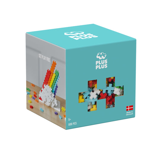 Plus-Plus 3976 Ingenious construction toy, rainbow, creative building blocks, building block set for children, 600 pieces