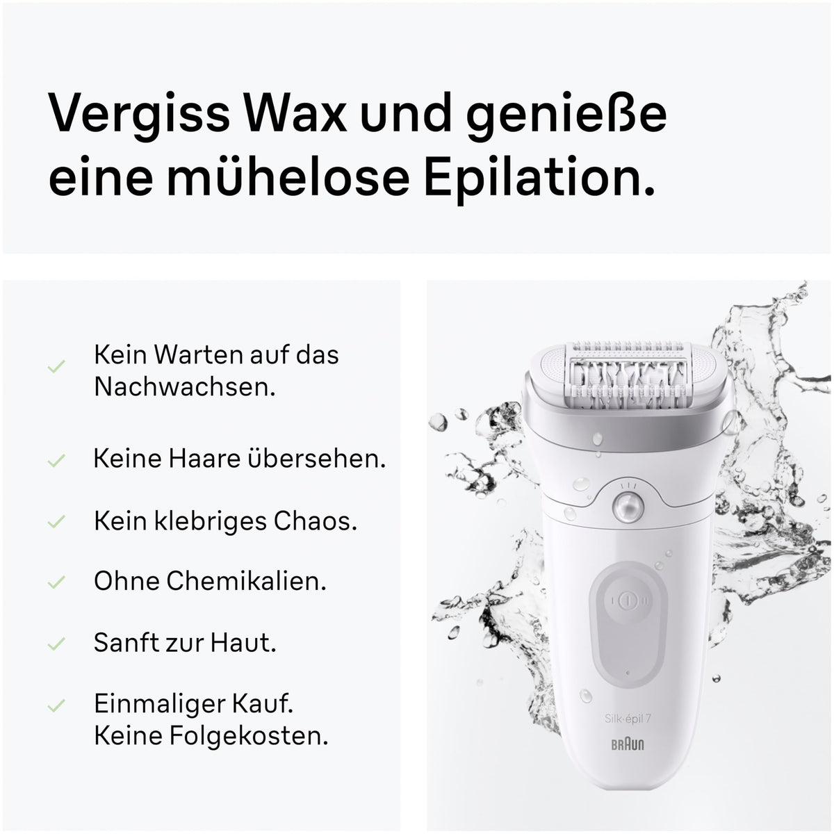Braun Epilator for Women Silk·épil 7, Ladyshaver, 7-002, Silver