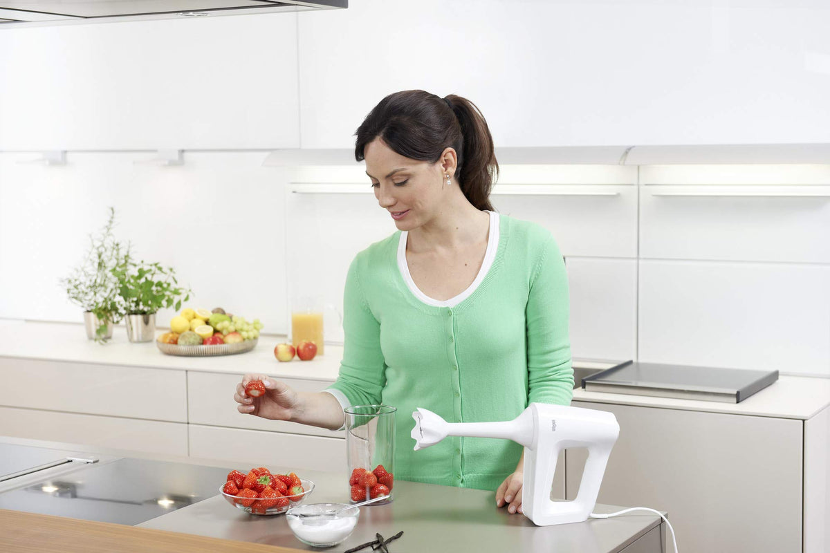 Braun MultiMix 3 - Hand Mixer 500W Whisk + Dough Hooks 5 Speeds + Turbo - HM3135WH