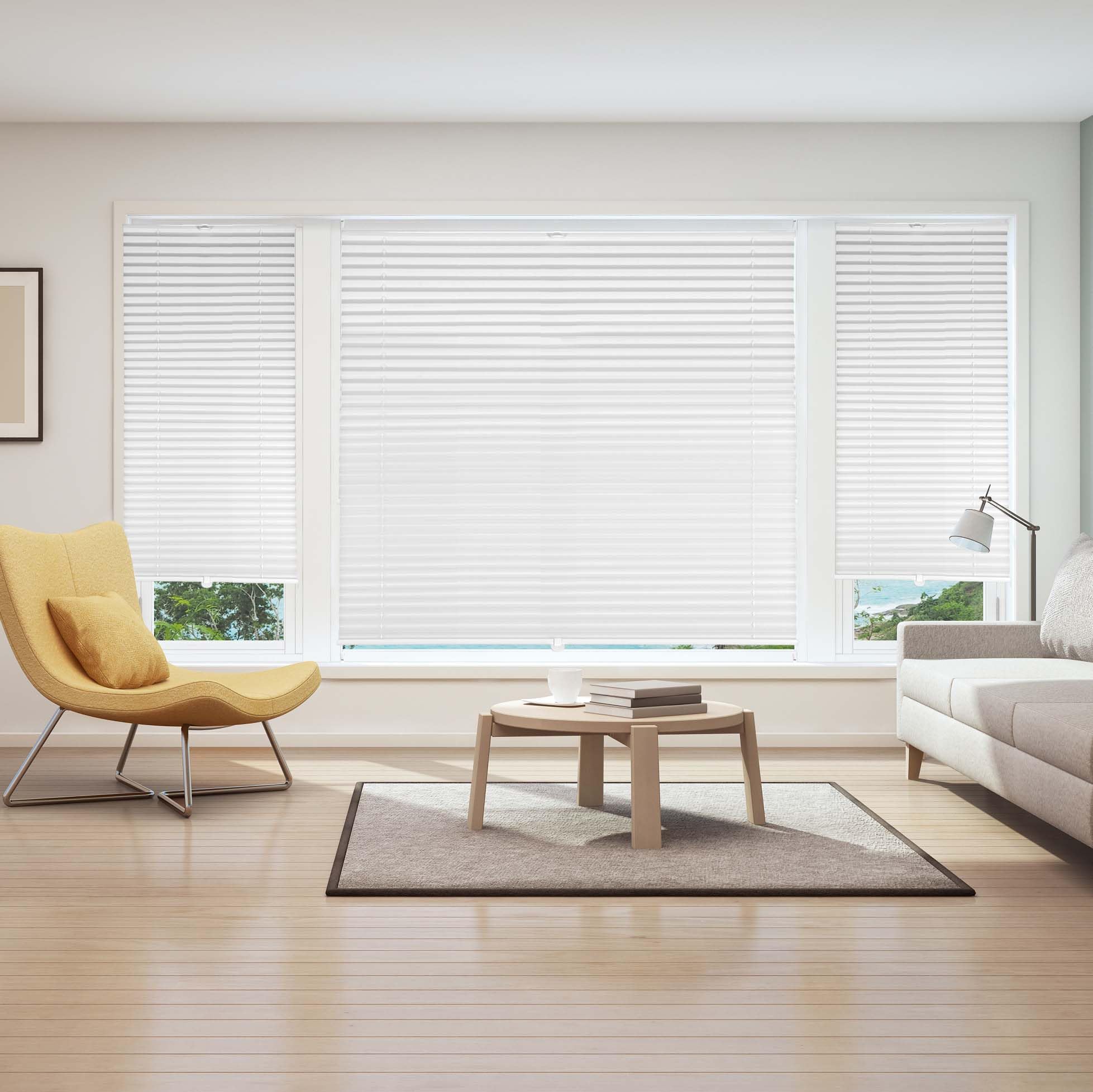 Sekey pleated blinds without drilling, window pleated blinds Klemmfix blinds 130 cm wide, tensioned opaque sun protection window blind, 130x100cm, white - 38B11309