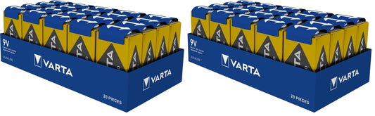 Baterii VARTA 9V, 20 buc, Power on Demand, baterie alcalină bloc (pachet cu 2) - 402
