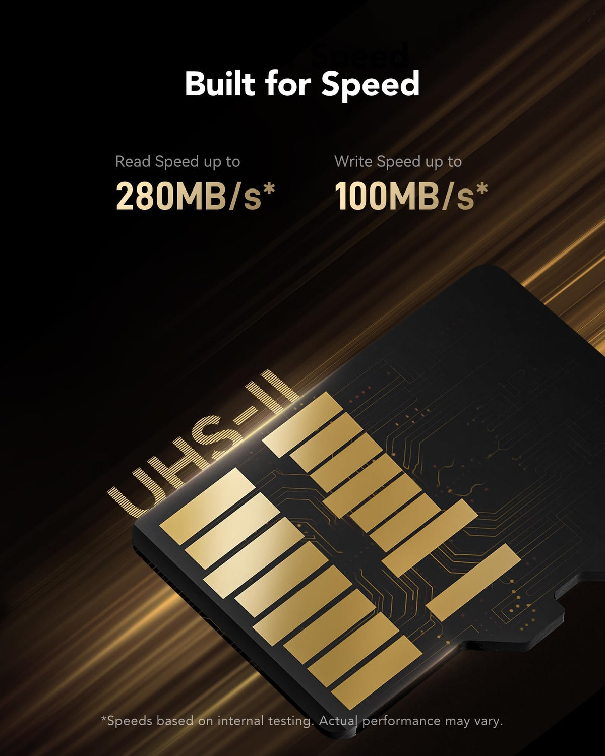 Lexar Micro SD Card 128GB, microSDXC UHS-II card, V60, U3, A1, C10 microSD card, până la 280MB/s viteză de citire, pentru dronă/cameră de acțiune/dispozitiv de gaming UHS-II - LMSGOLD128G-BNNNG