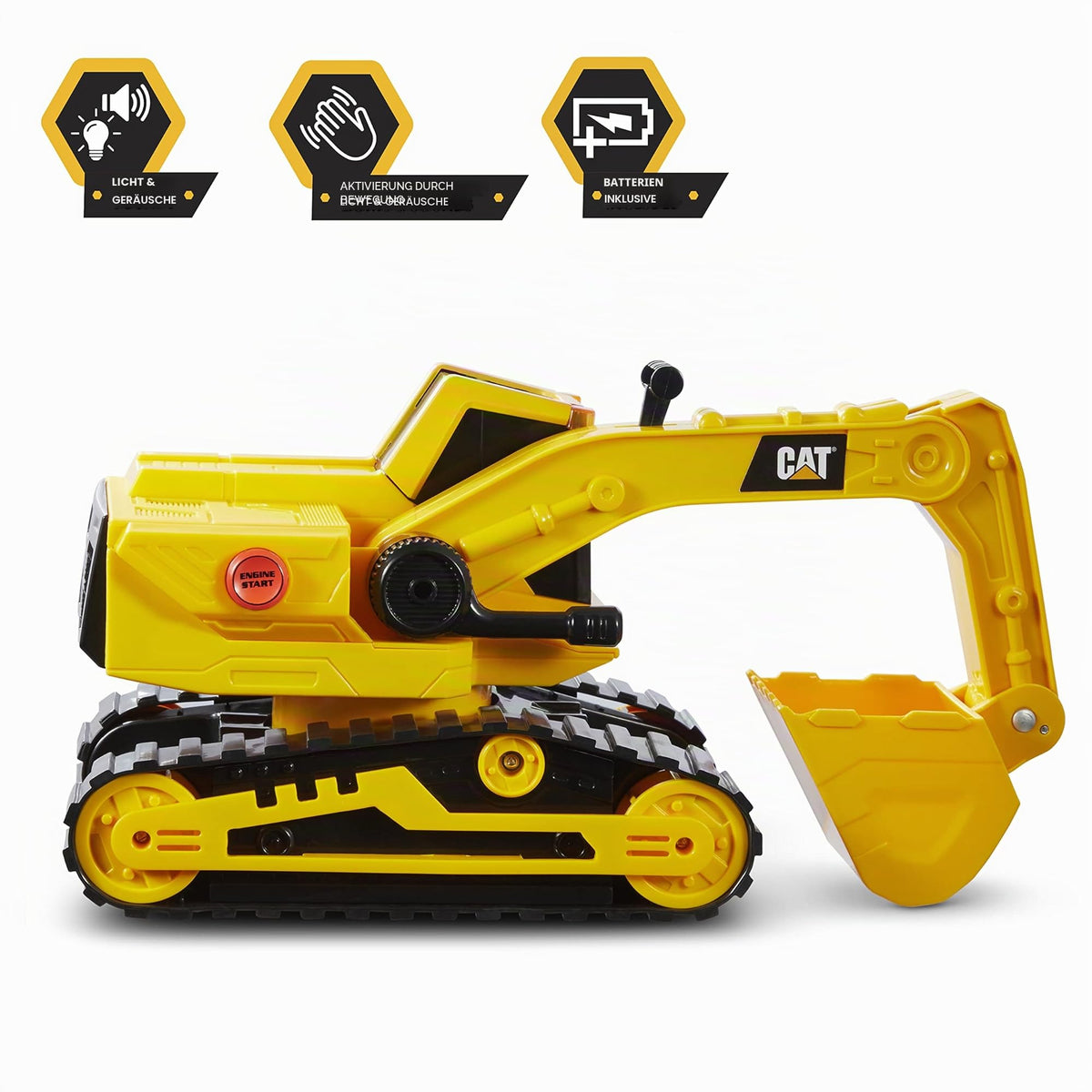 CatToysOfficial | CAT Construction 29.5 cm Power Haulers Excavator Toy | Real Lights & Sounds, Motion-Driven, Working Functions | Interactive Construction Vehicles for Kids Aged 3 and Up - 82268