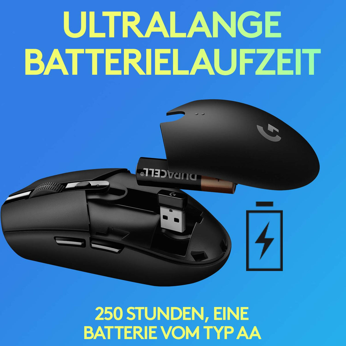 Mouse de gaming wireless Logitech G G305 LIGHTSPEED cu senzor Hero 12K DPI - 910-006015