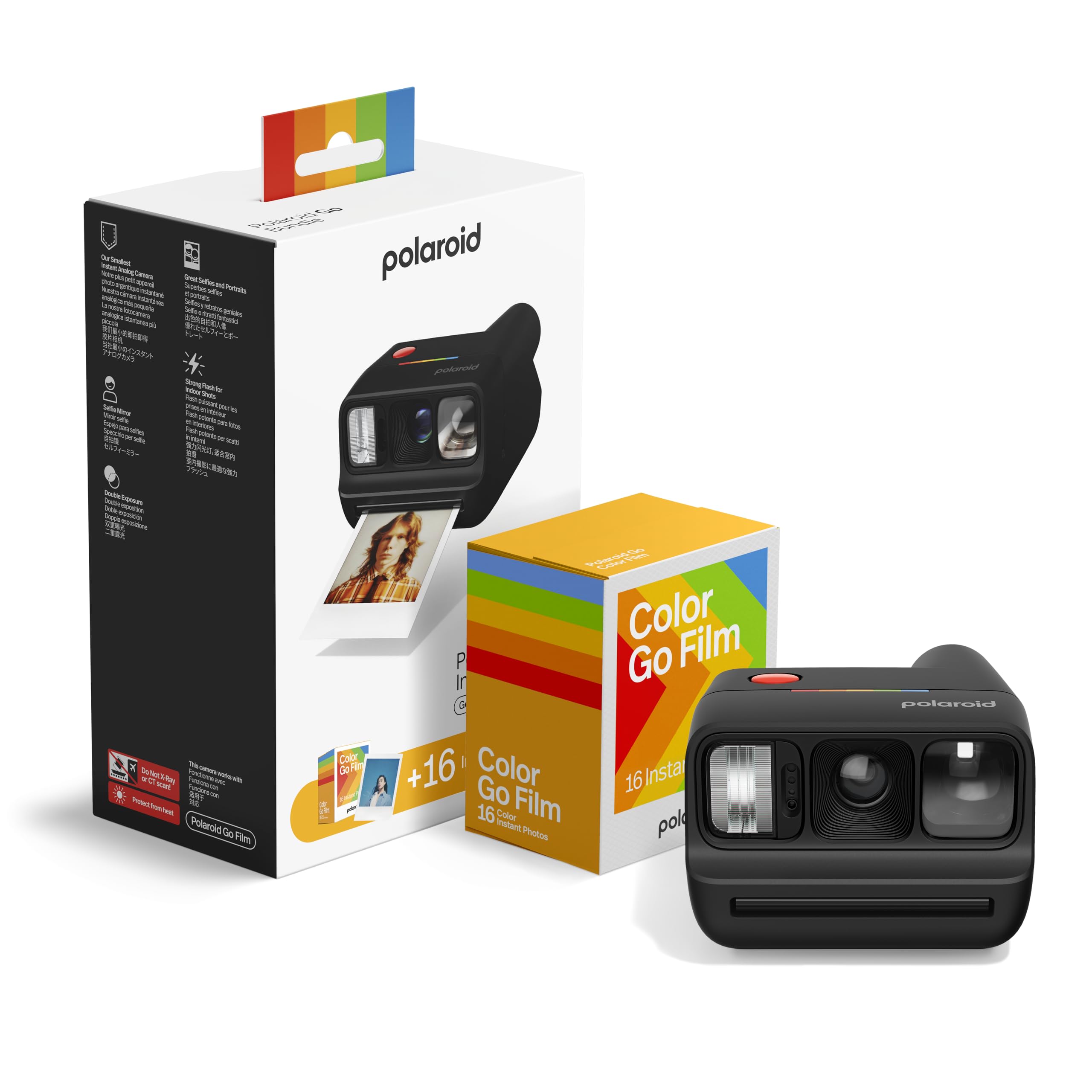 Polaroid - Bundle Instant Camera Go Gen 3 Black + Go Color Film (16 Photos) - 006659