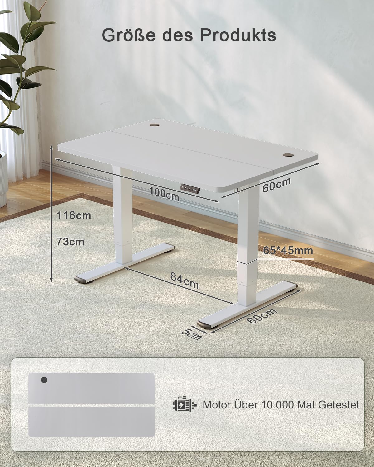 JUMMICO Birou reglabil pe înălțime cu port de încărcare USB, birou reglabil electric pe înălțime 100 x 60 cm, masă de stat-șezut, birou tip standing desk, masă de calculator reglabilă, birou standing desk, gri - 0403