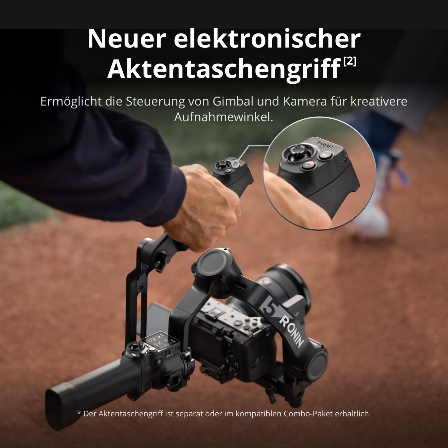 DJI RS 5 Combo, Gimbal Stabilizer for Canon, Sony, Panasonic, Nikon, Fujifilm Cameras, Intelligent Tracking, Electronic Briefcase Handle, Fine Tuning Knobs, New Z-Axis Display - P15C