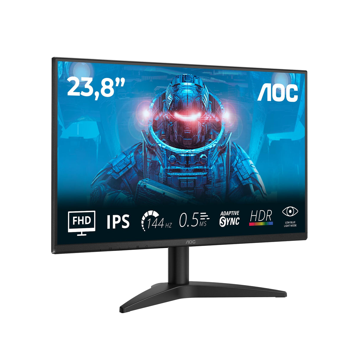 AOC 24B36X Monitor de gaming FHD de 24 inch, 144Hz, panou IPS, 4ms GtG, HDR10, (1920x1080 HDMI 1x 1.4) negru