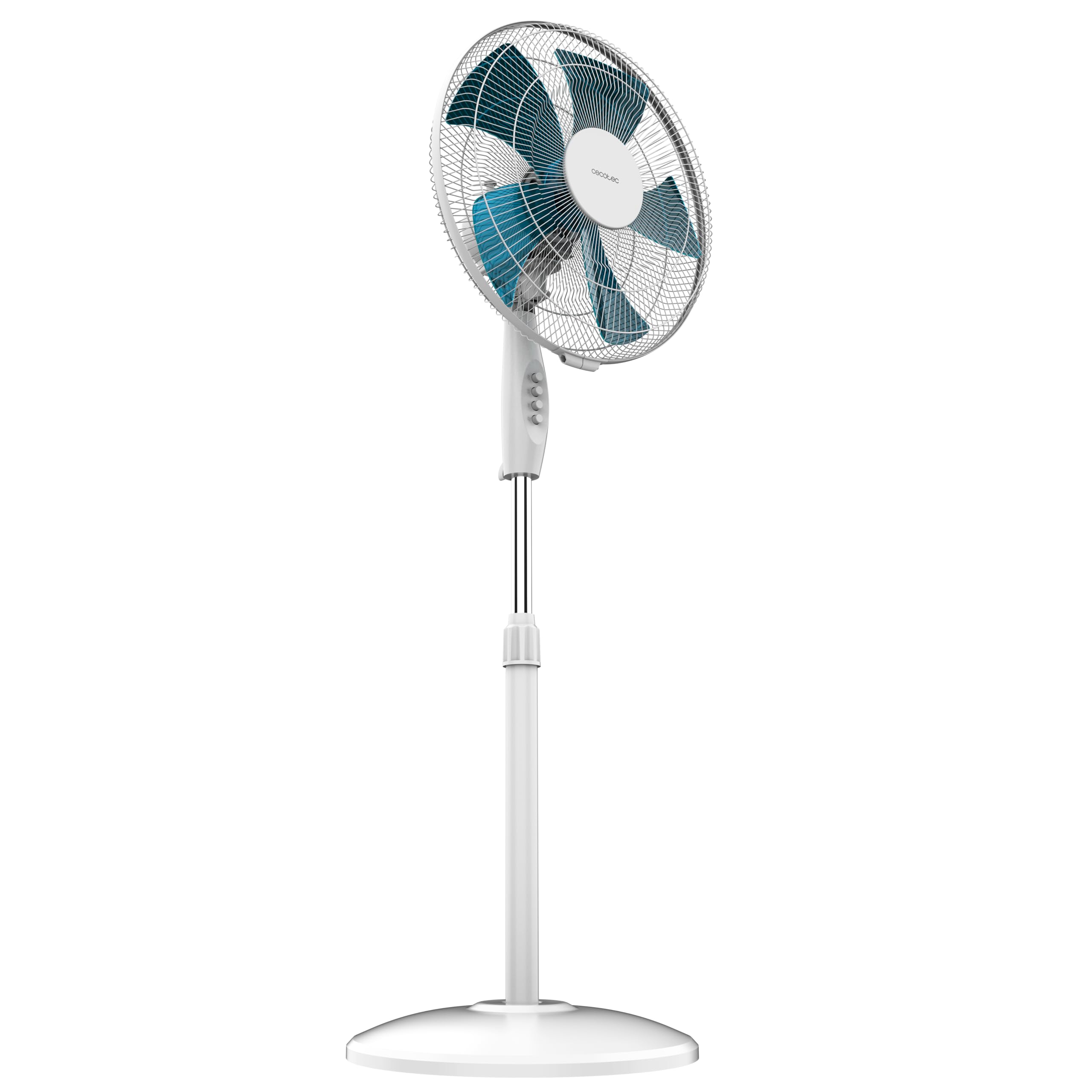 Cecotec pedestal fan EnergySilence 515 WindLite Pro Black. 56W power, 40cm diameter, 5 aerodynamic blades, 3 speed levels, automatic oscillation and telescopic pole - A90_EU01_123562