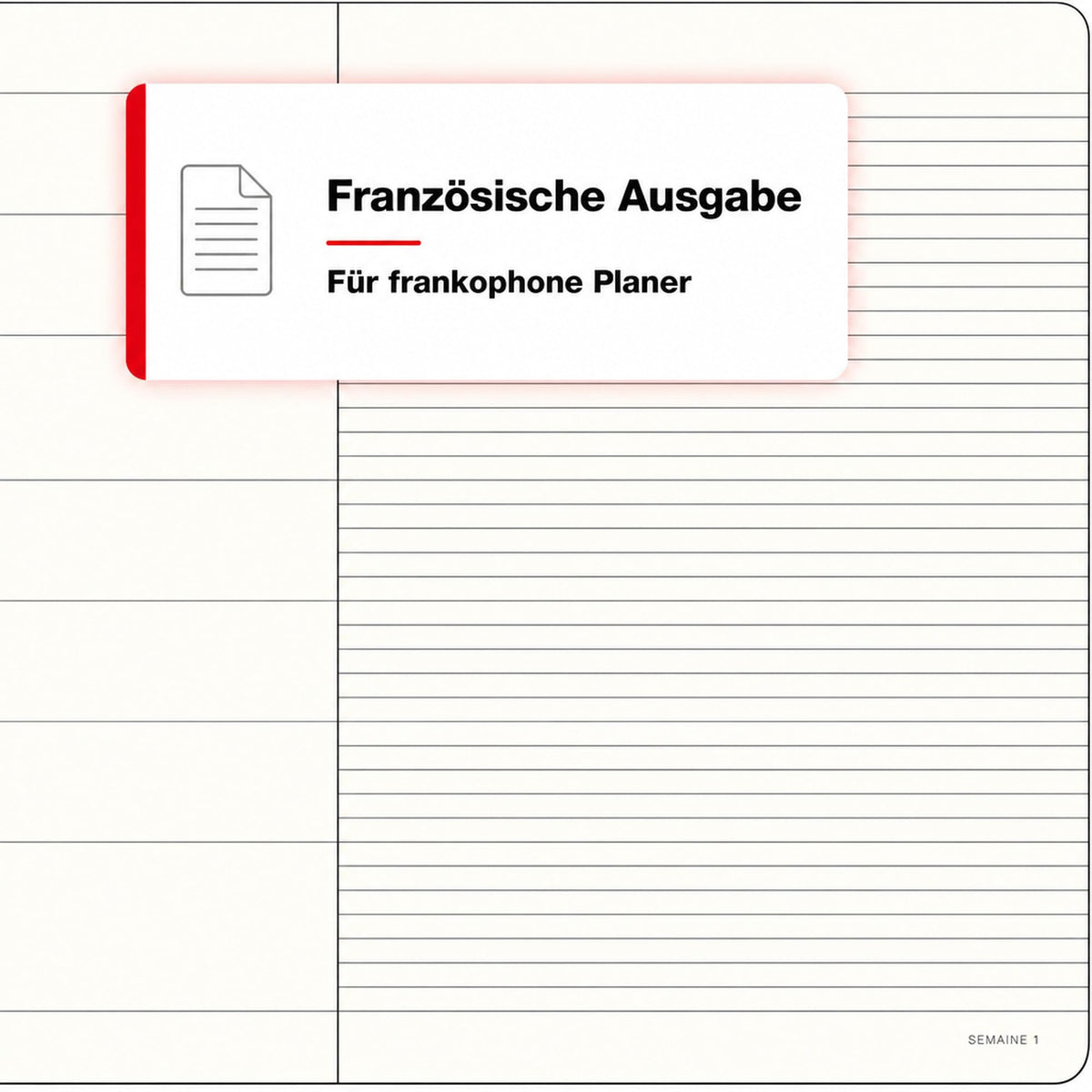 LEUCHTTURM1917 calendar săptămânal 2027 mediu (A5) cu caiet, cu linii - planificator de întâlniri francez, floarea soarelui, copertă moale, ianuarie-decembrie 2027, prezentare săptămânală în stânga + pagina de note în dreapta - 400390