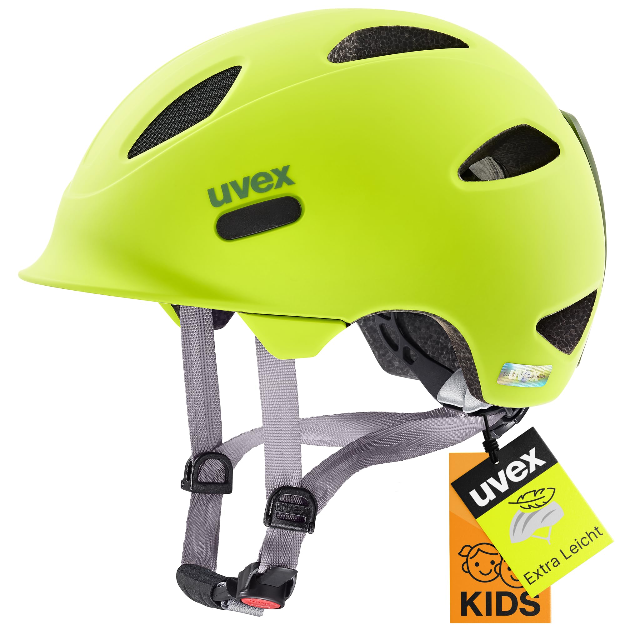 uvex OYO children's bicycle helmet, neon yellow-moss green matt, 50-54 cm - S4100490817