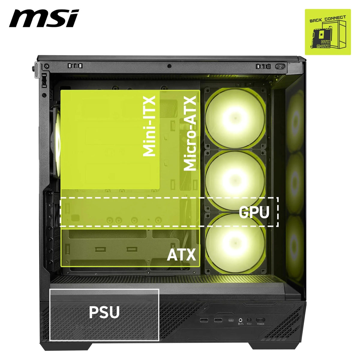 MSI MAG PANO 130R PZ – Carcasa de gaming Mid-Tower - 306-7G32R21-HH9