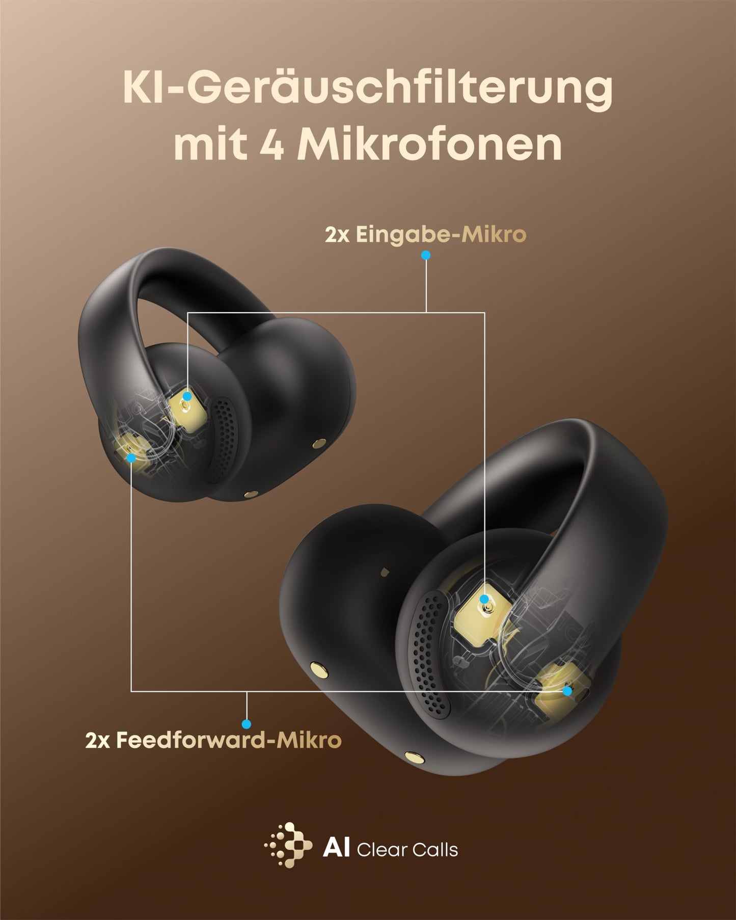 soundcore by Anker AeroClip, open-ear headphones, open-ring design, Hi-Res - A3388