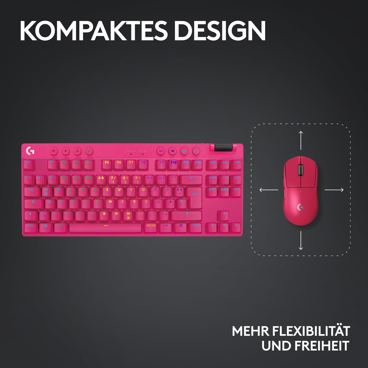 Logitech G PRO X TKL LIGHTSPEED Magenta (920-012155)