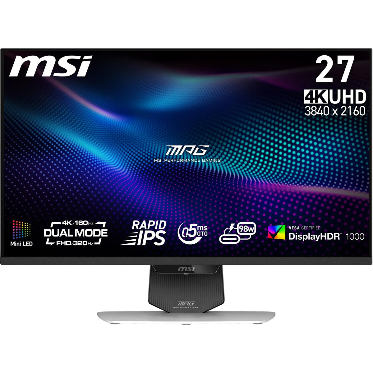 MSI MPG 274URDFWDE E16M 27 Zoll 4K-UHD-Gaming-Monitor, 0,5 ms, alb - 4711377300339