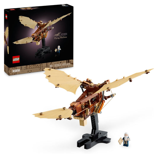 LEGO Icons Leonardo da Vinci's Flying Machine with Beating Wings - Includes Minifigure & Stand - Building Set for Adults - Home Decoration Set - Gift Idea - 10363