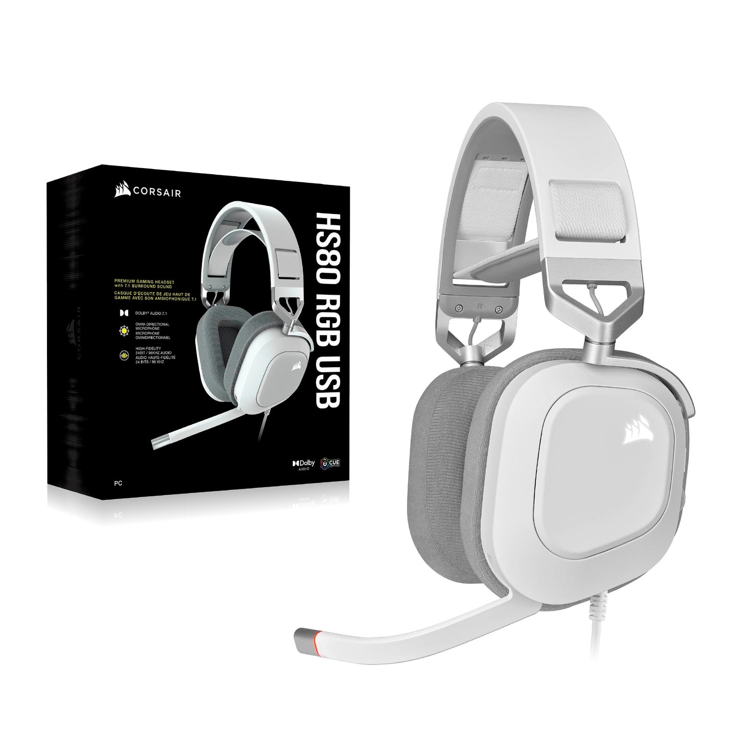 Corsair HS80 RGB USB Premium Gaming Headset Dolby Audio CA-9011238-EU
