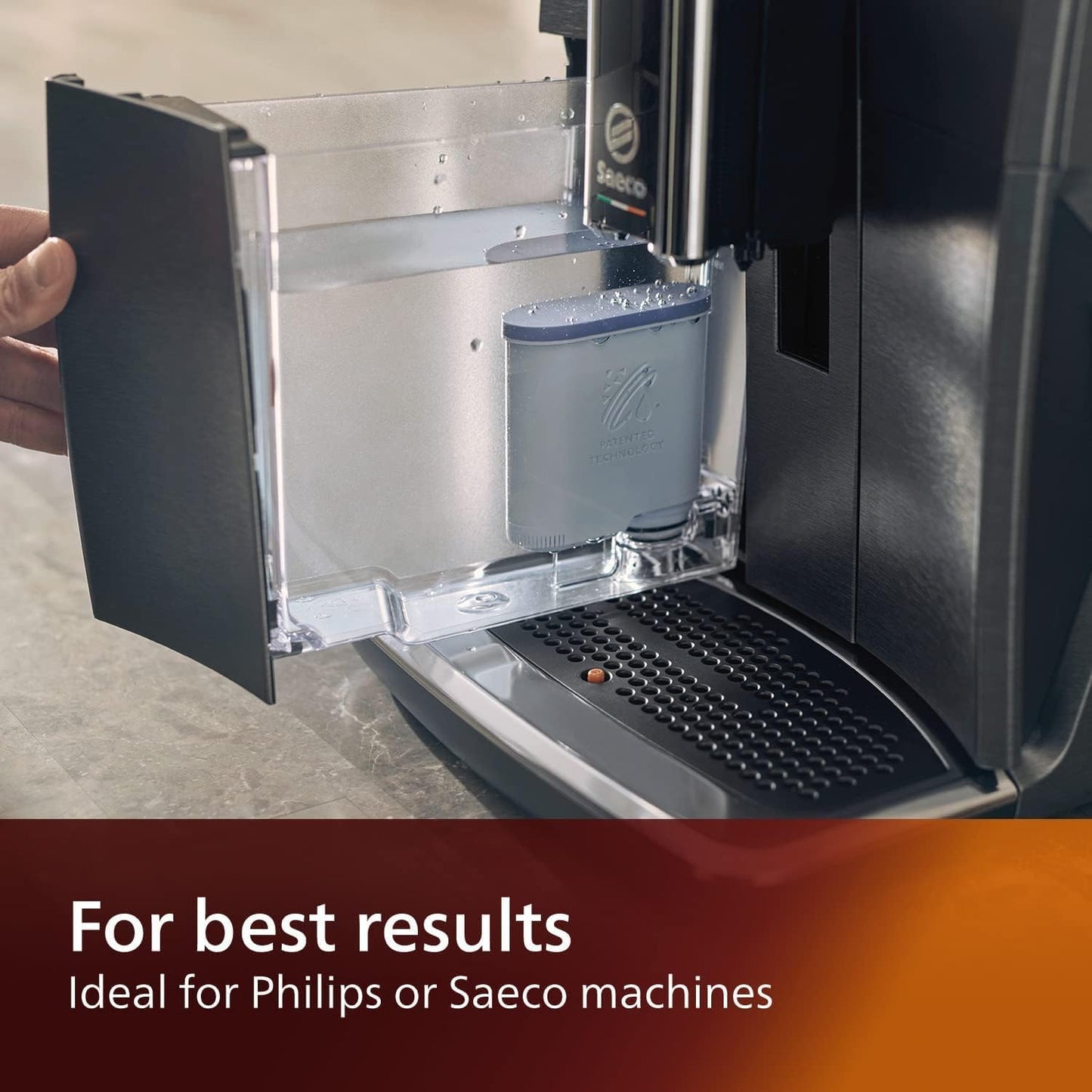 Philips AquaClean filter, limescale protection, natural limescale removal, improved coffee taste, easy installation, up to 5,000 cups without descaling, Click&Go system, 2x filters in a set (CA6903/22)