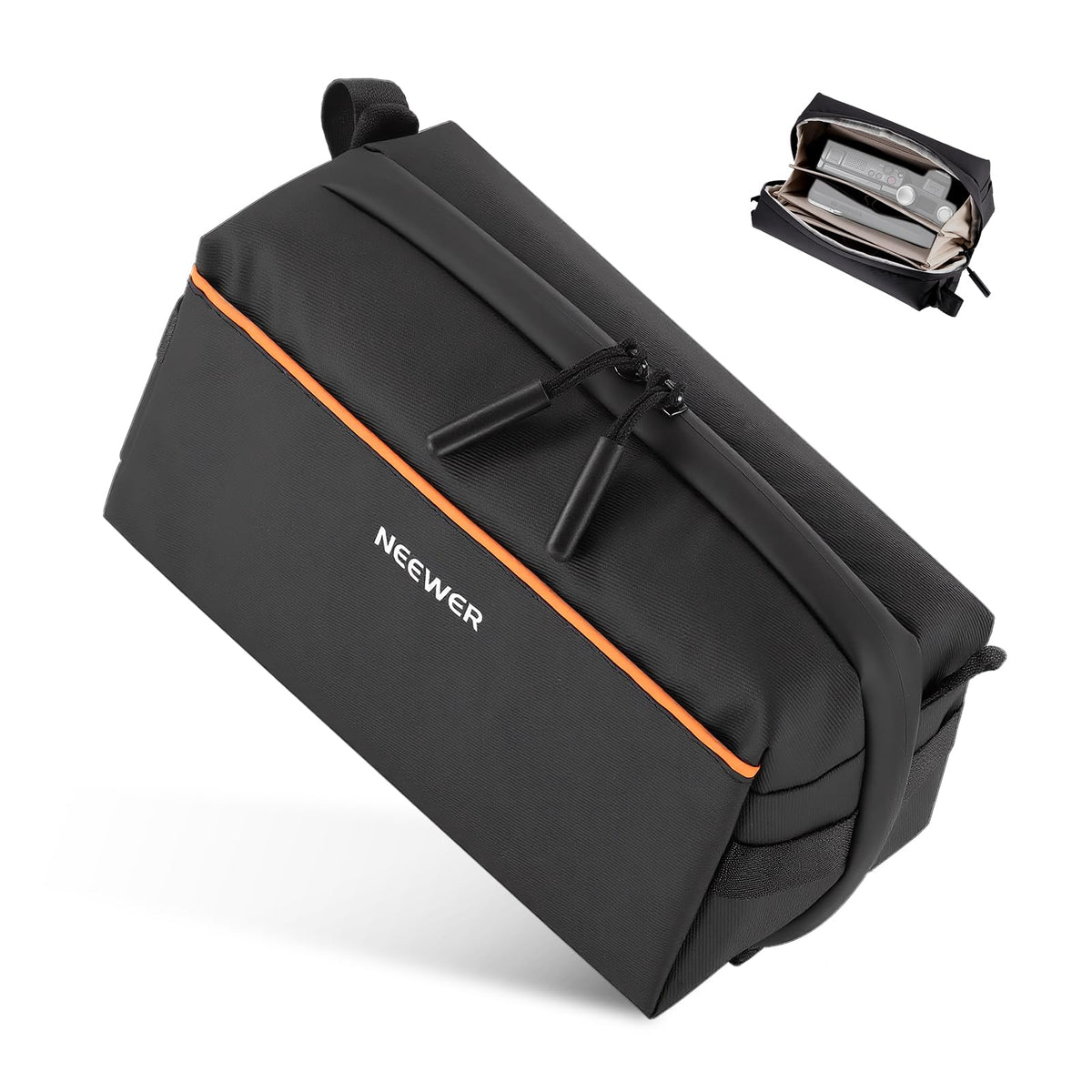 NEEWER Tech Tasche, organizator de cabluri rezistent la stropi, geantă de călătorie cu mai multe compartimente și curea de umăr pentru accesorii electronice, fotografie, carduri SD, baterii, cabluri și încărcătoare, PB024