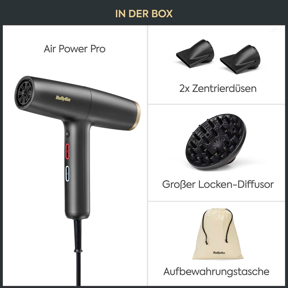 BaByliss Air Power Pro uscător de păr, profesional și ușor, feon - D6556DE