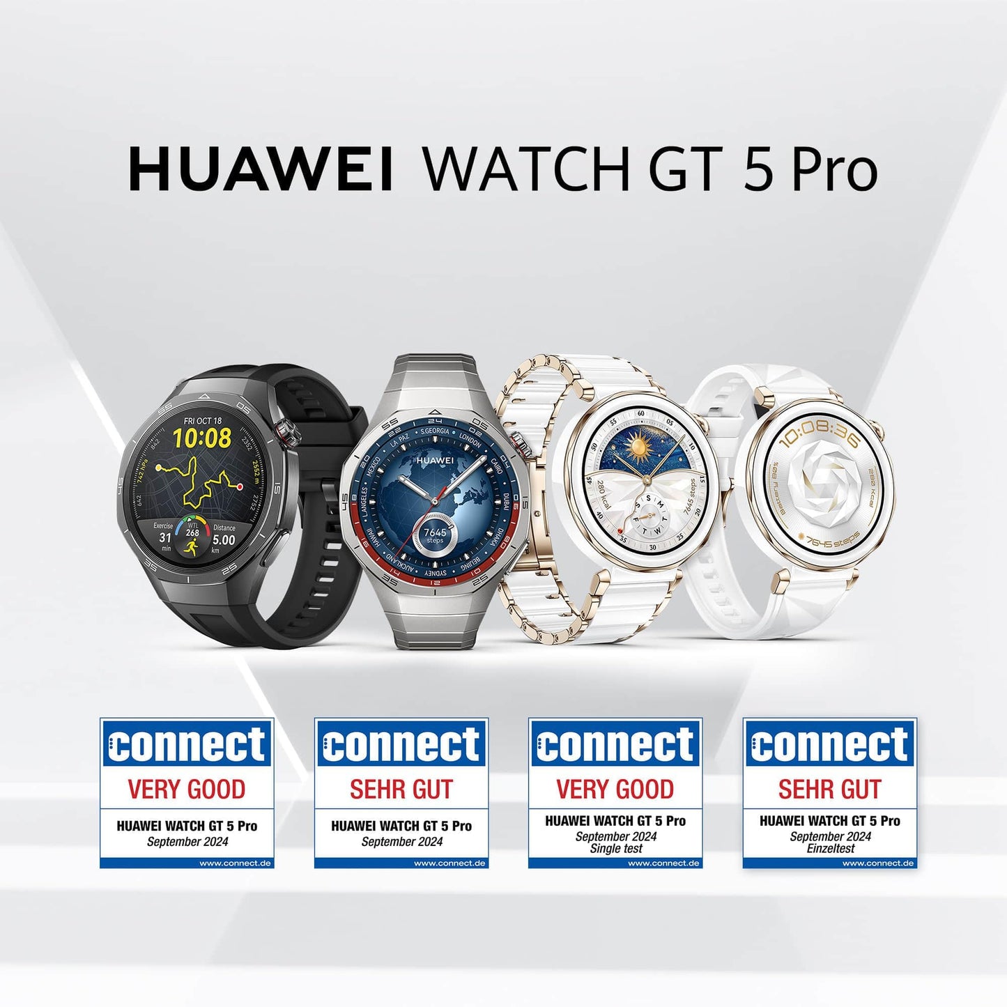 HUAWEI Watch GT 5 Pro Smartwatch, GPS, Health Watch with ECG, Artistic Design, Sports Data Analysis for Runners & Cyclists, Up to 7 Days Battery Life, Compatible with iOS & Android, 42 mm, White