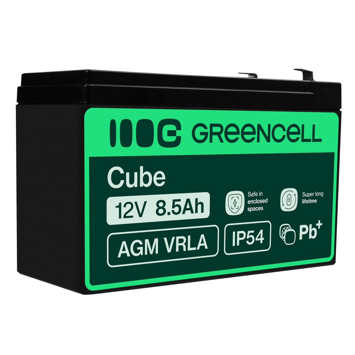 Green Cell AGM 12V 8.5Ah battery fleece battery VRLA lead lead battery replacement battery supply battery cycle-proof maintenance-free for alarm, UPS, UPS, energy reserve, security technology, telecom - AGM47