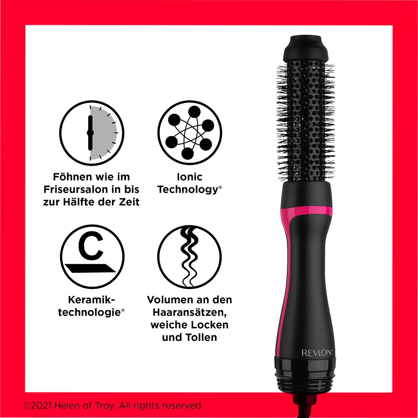 Revlon One-Step Style Booster - Round Brush Dryer and Styler, 38mm Round Brush (Thermal Bristles, Ceramic Coated Barrel, ION AND CERAMIC TECHNOLOGY) RVDR5292UKE
