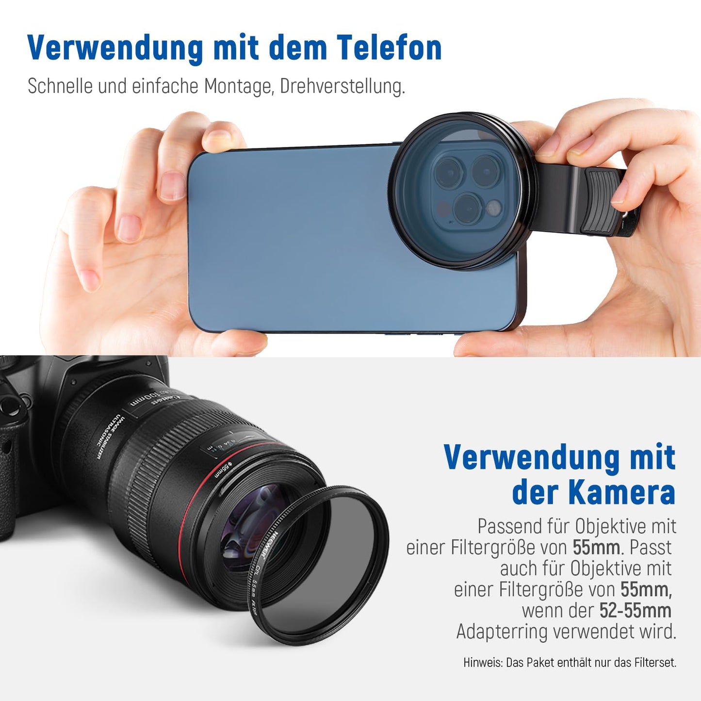 NEEWER 55mm ND + CPL + Star + 4 gradient filter set - 10102107