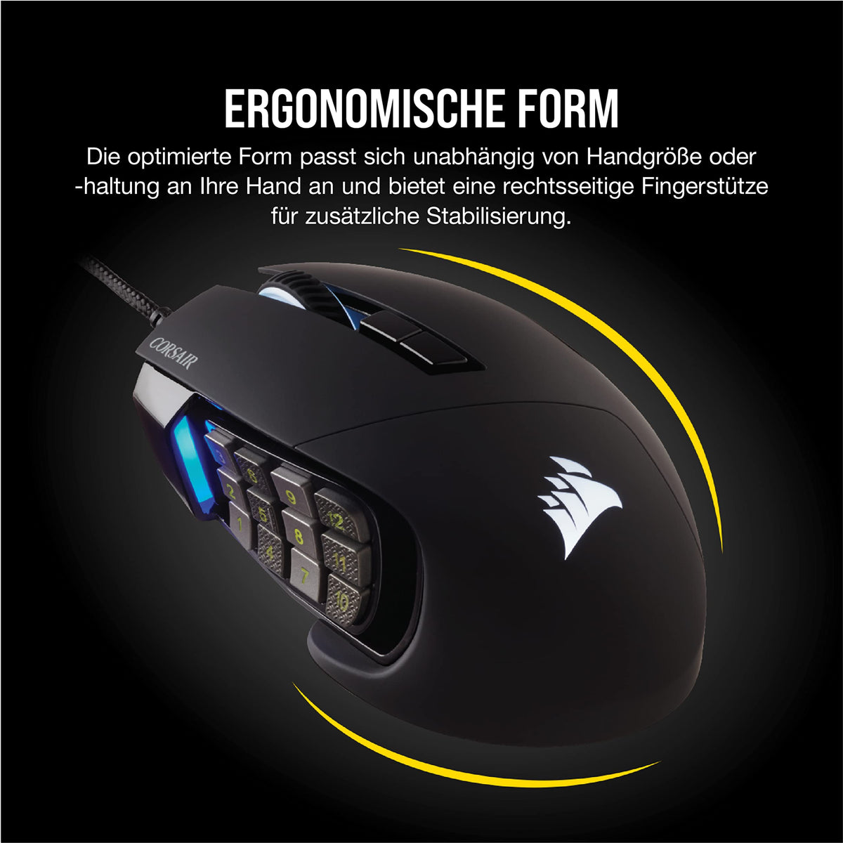 Corsair Scimitar RGB Elite Wired MOBA/MMO Gaming Mouse - Black - CH-9304211-EU